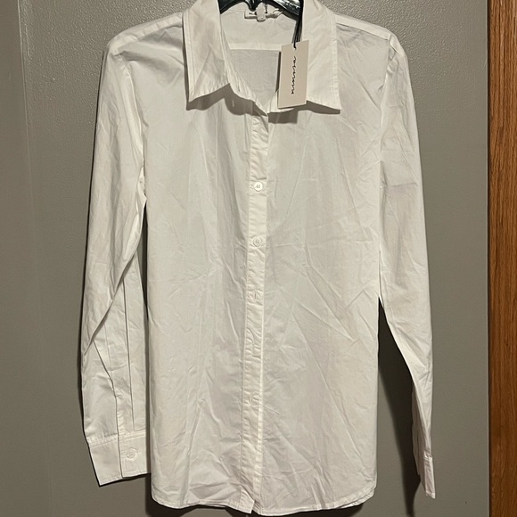 Mimosa Tops - Elegant White Women's Button Down Shirt
